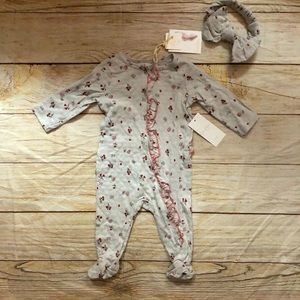 Jessica Simpson Footsie with matching headband set- NEW